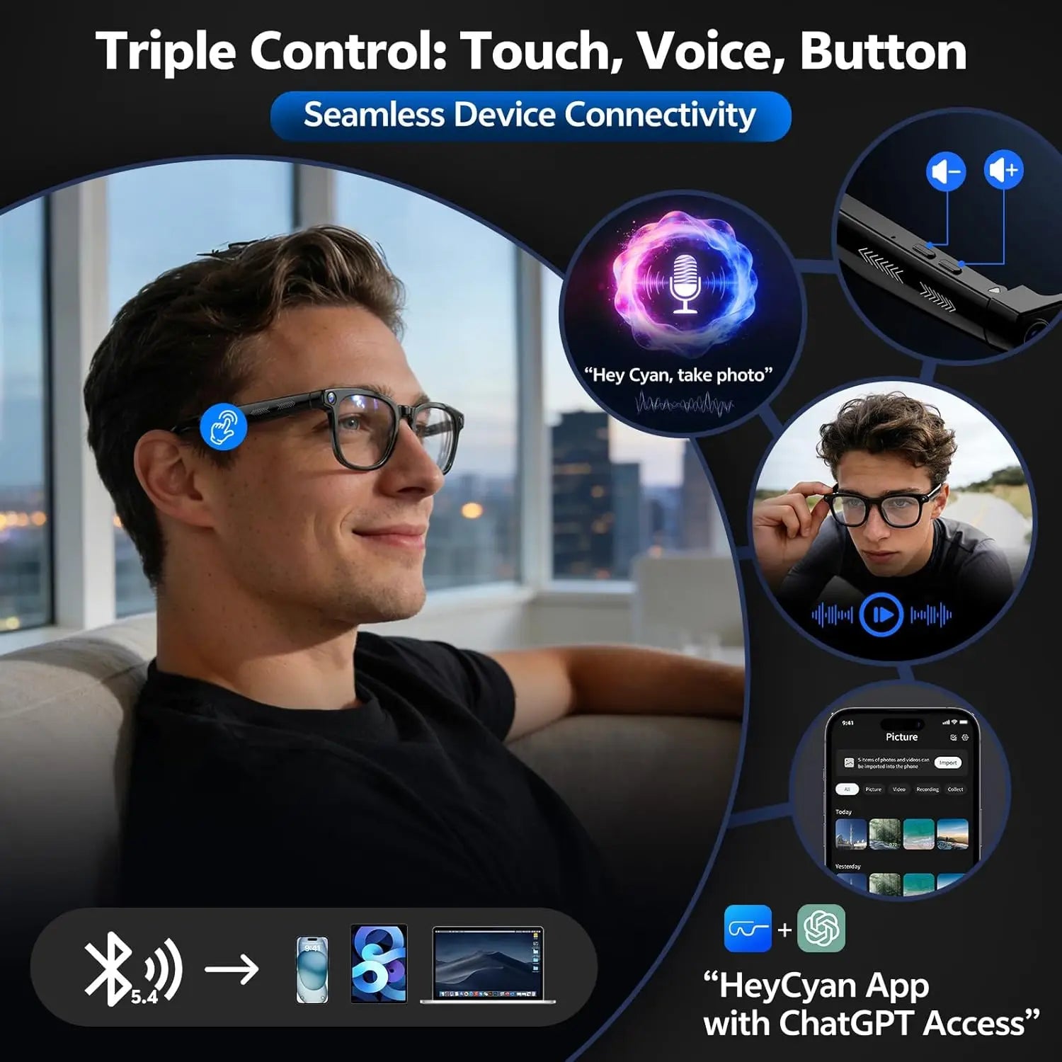 AI Smart Glasses with Camera and Language Translation