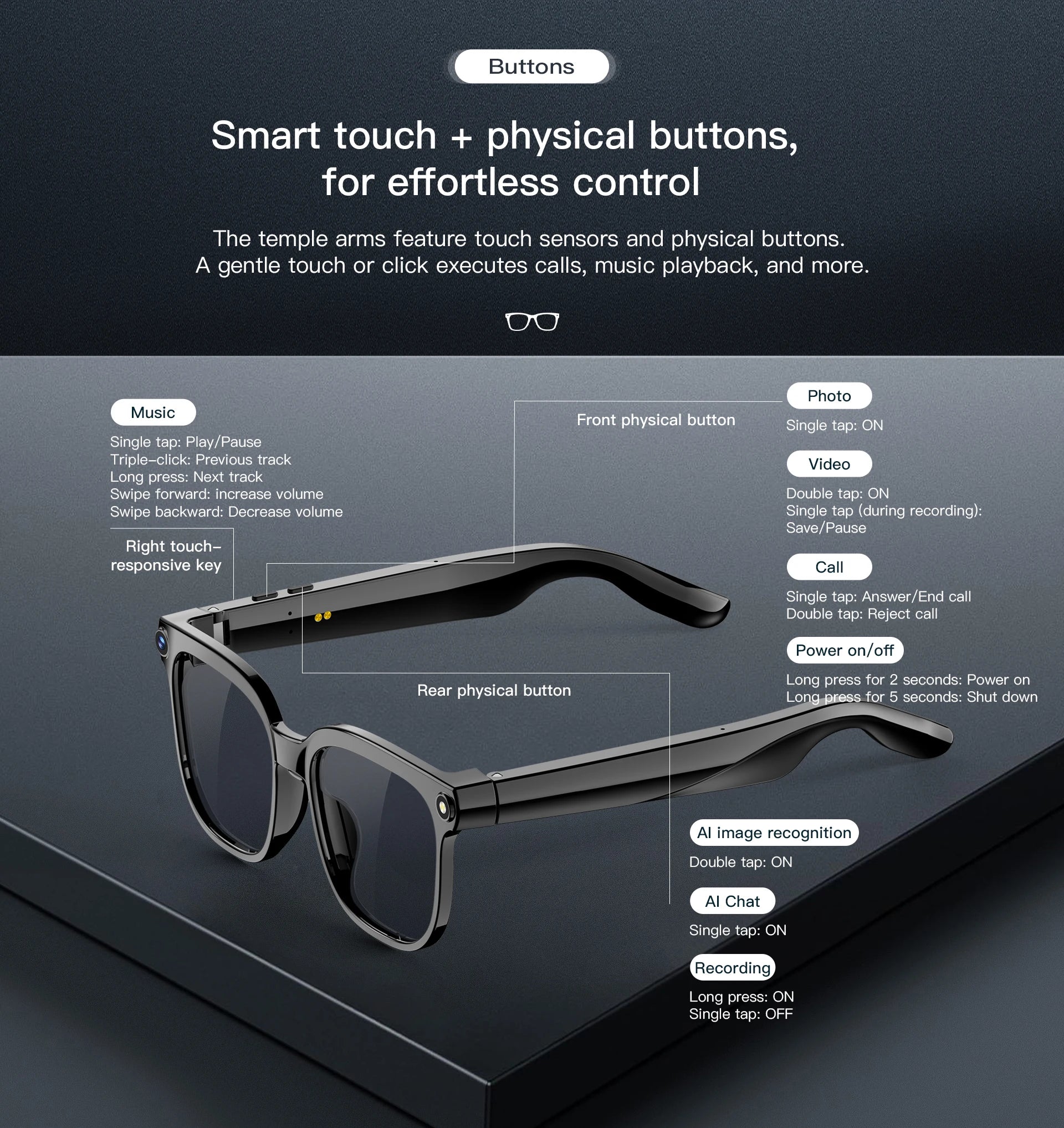 AI Smart Glasses with Camera and Language Translation